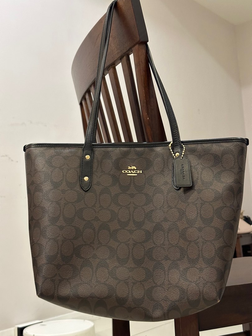 Coach city zip online tote brown