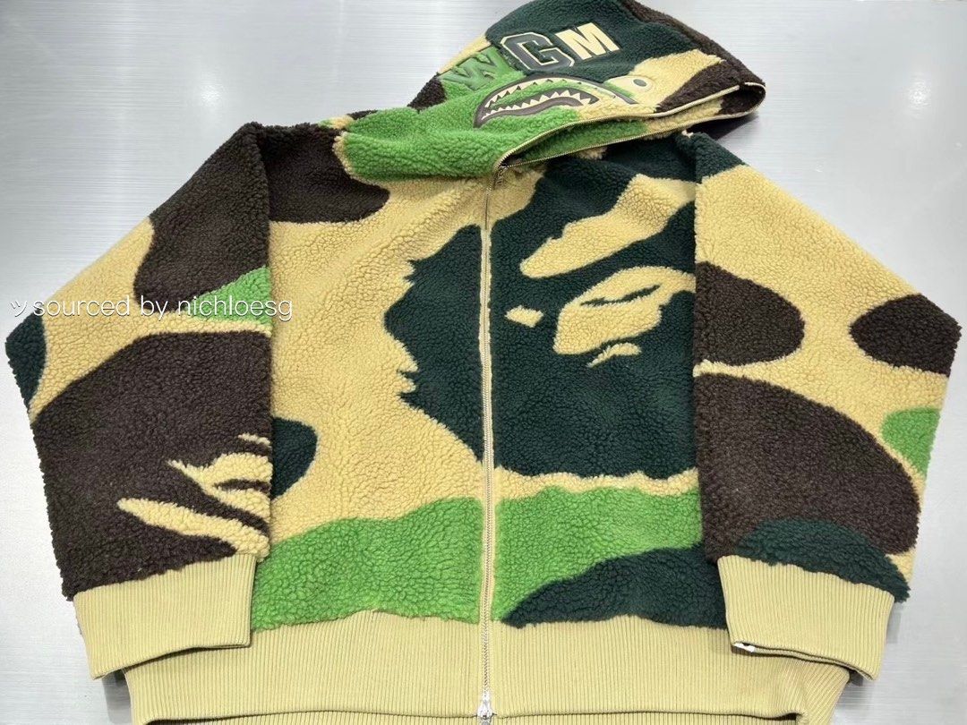 BAPE MEGA ABC CAMO SHARK BOA HOODIE JACKET