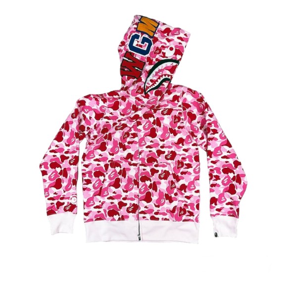Bape shar (pink), Men's Fashion, Coats, Jackets and Outerwear on Carousell