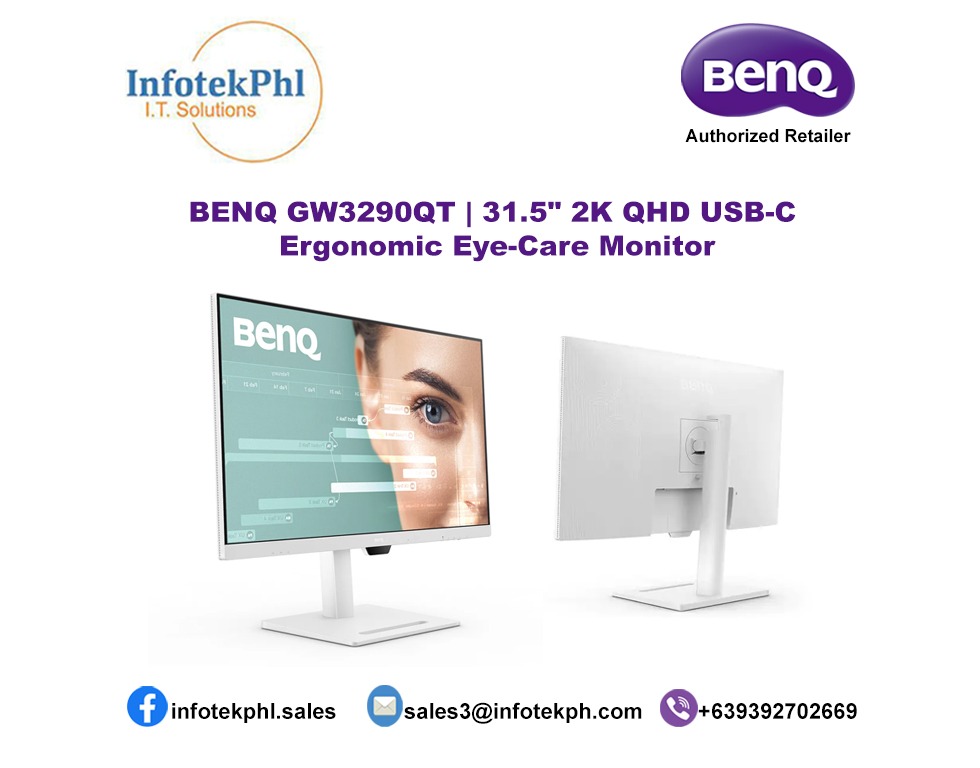 Monitor BenQ GW3290QT 31.5 2K QHD USB-C White - Versus Gamers