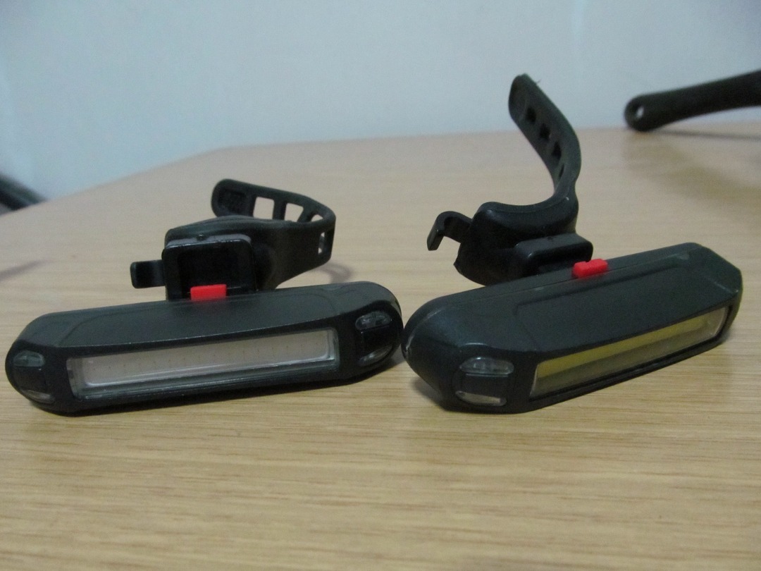 Bicycle riding LED front rear light lights bell bells ringer ringers ...