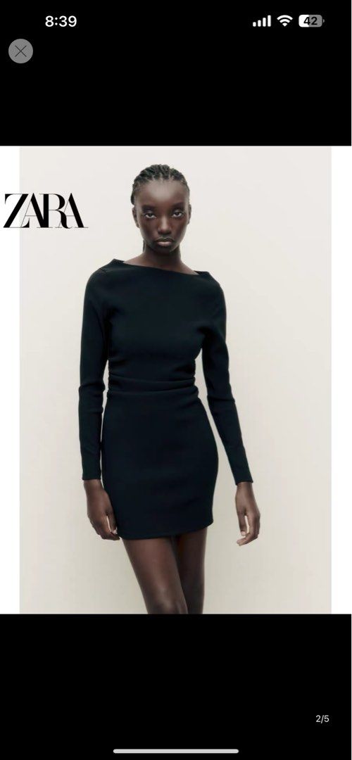 Brand new Zara GATHERED STRETCH mini black dress Women s Fashion