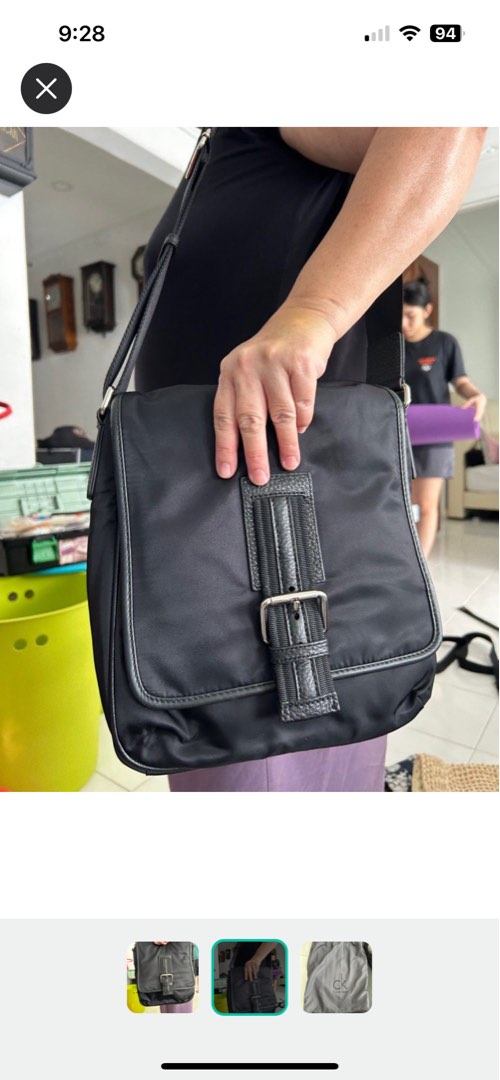 Calvin klein messenger bag leather hot sale