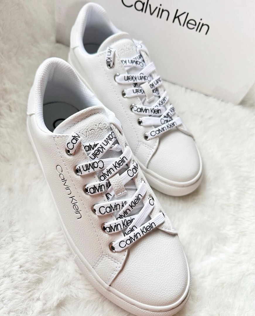 Calvin Klein CK Women's Ciyan Lace Up White Sneakers. Sizes: 5.5