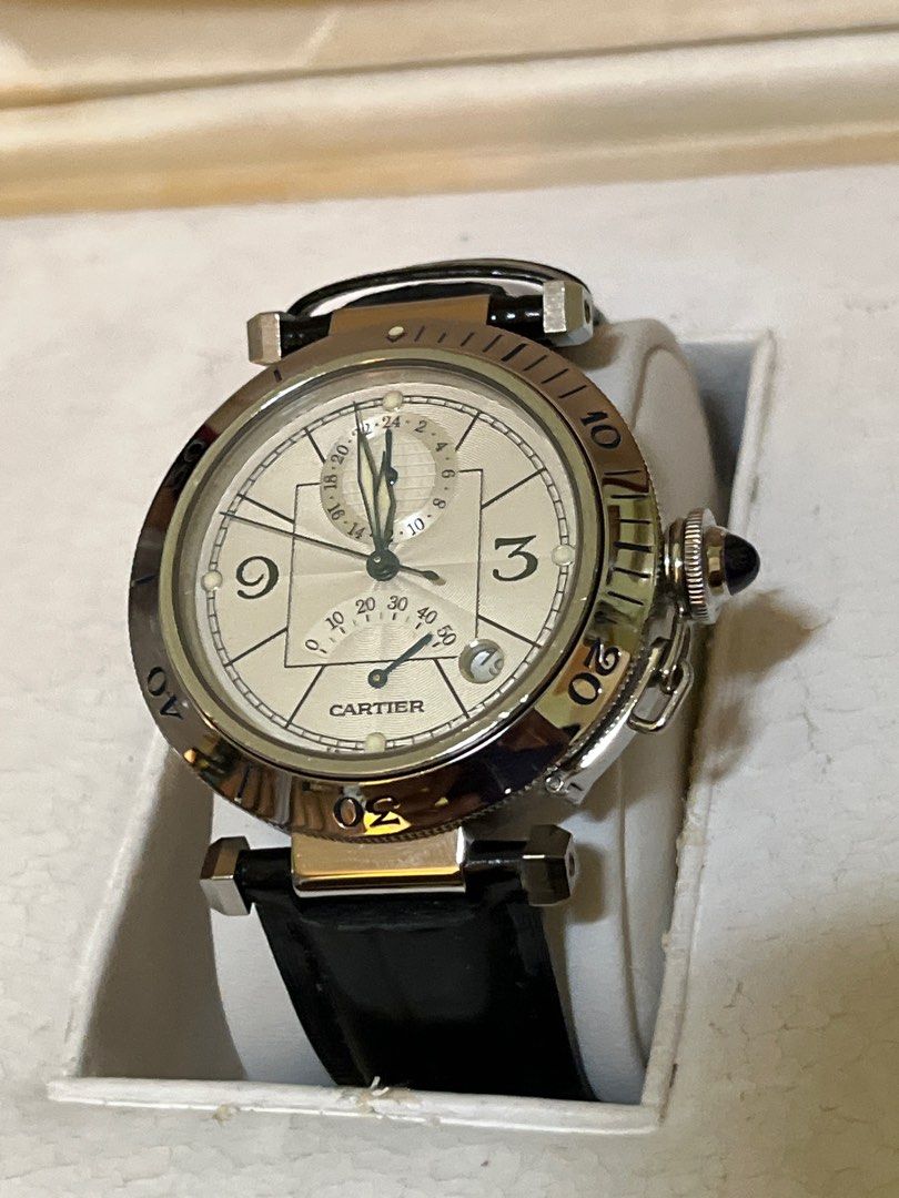 Cartier De Pasha 38mm power reserve dual straps