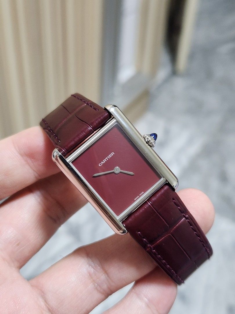 Cartier tank must large red dial wsta0054