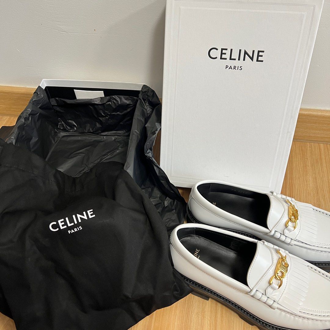 CELINE MARGARET LOAFER WHITE 39 SHOES Women s Fashion Footwear Loafers on Carousell