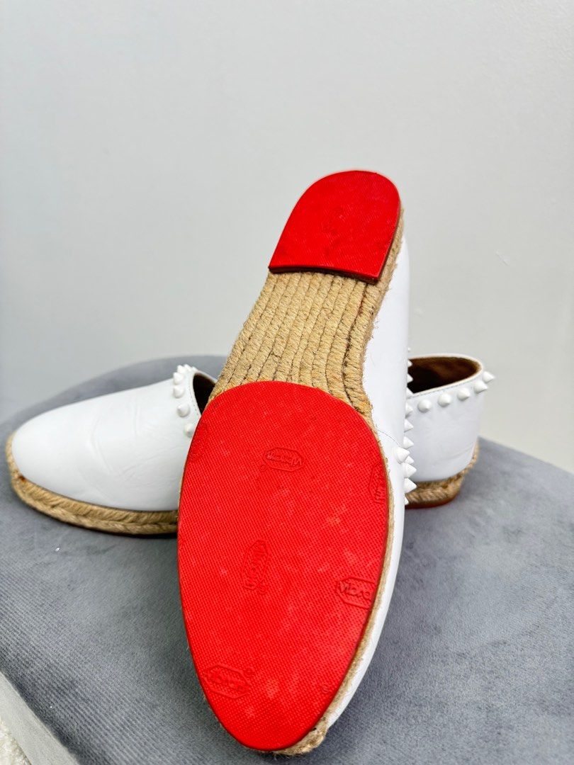 Christian louboutin sales white flats