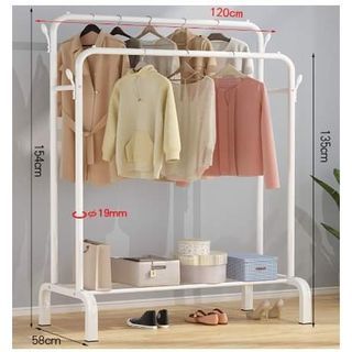 Clothes hanger rack double