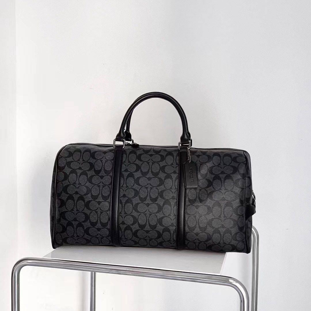 Trekker bag in signature new arrivals canvas with travel patches