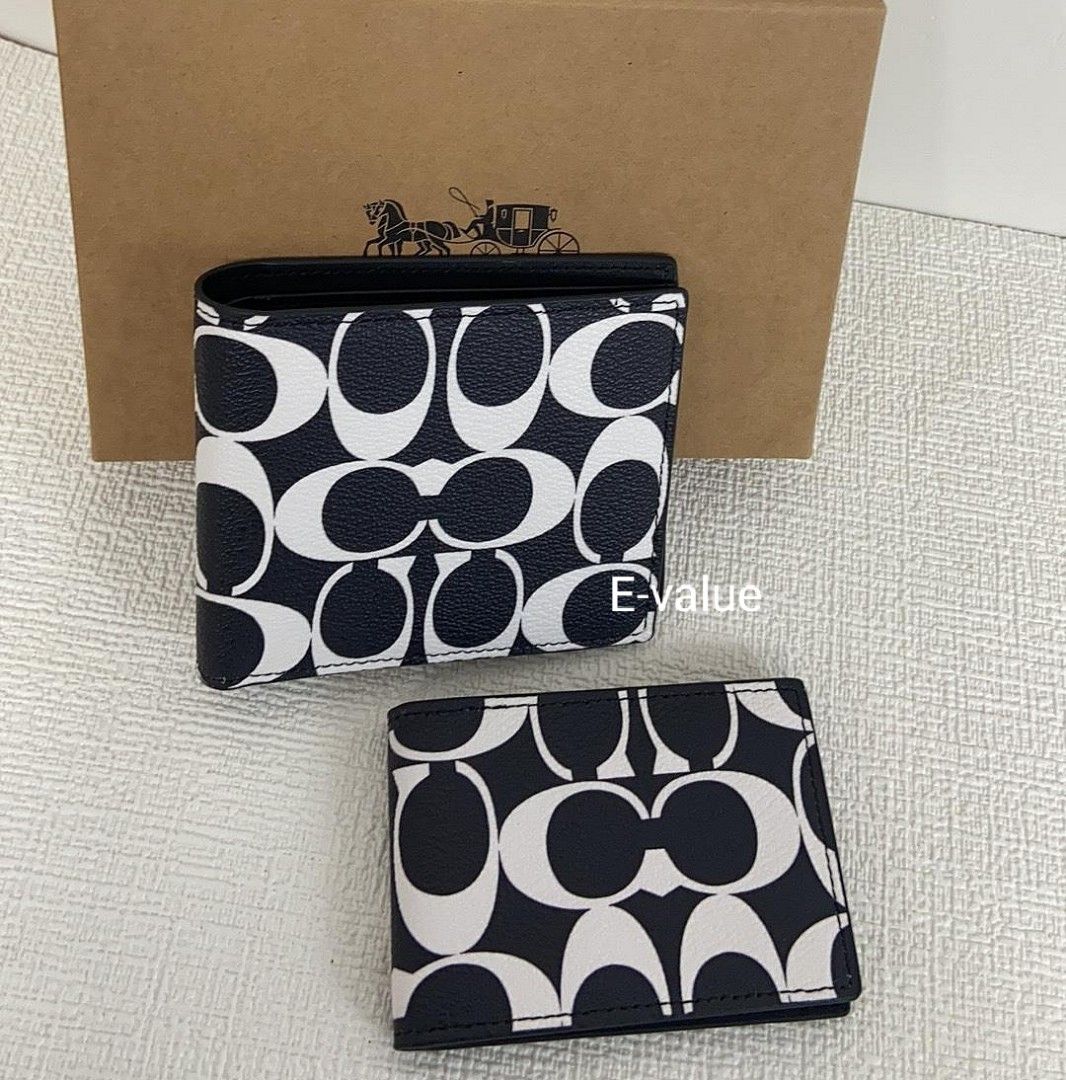 Black and white coach discount wallet