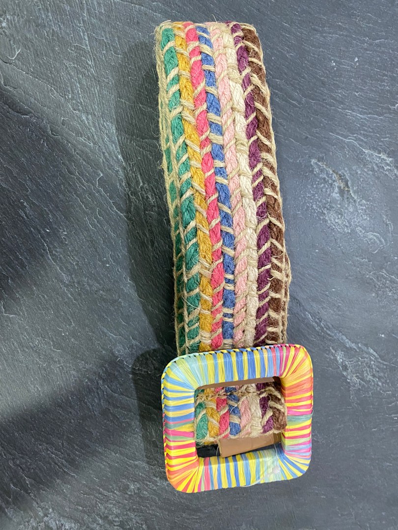 Colourful rattan belt rainbow, Women's Fashion, Watches & Accessories ...