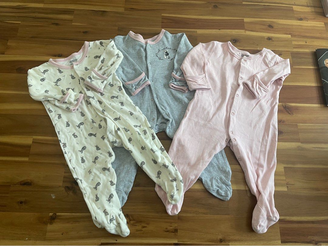 Combo 3 helai Mamas Papas Sleepsuit 6 9m Babies Kids Babies