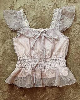 Coquette Floral Lace Corset Top - Fairycore Aesthetic, White Ruffle Bo –  Moon and Cottage