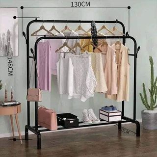 Double hanger clothes rack