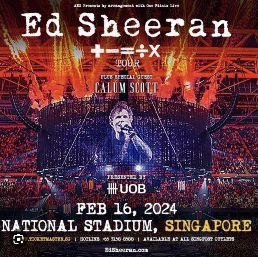 Ed Sheeran 2024 Singapore Concert, Tickets & Vouchers, Event Tickets on