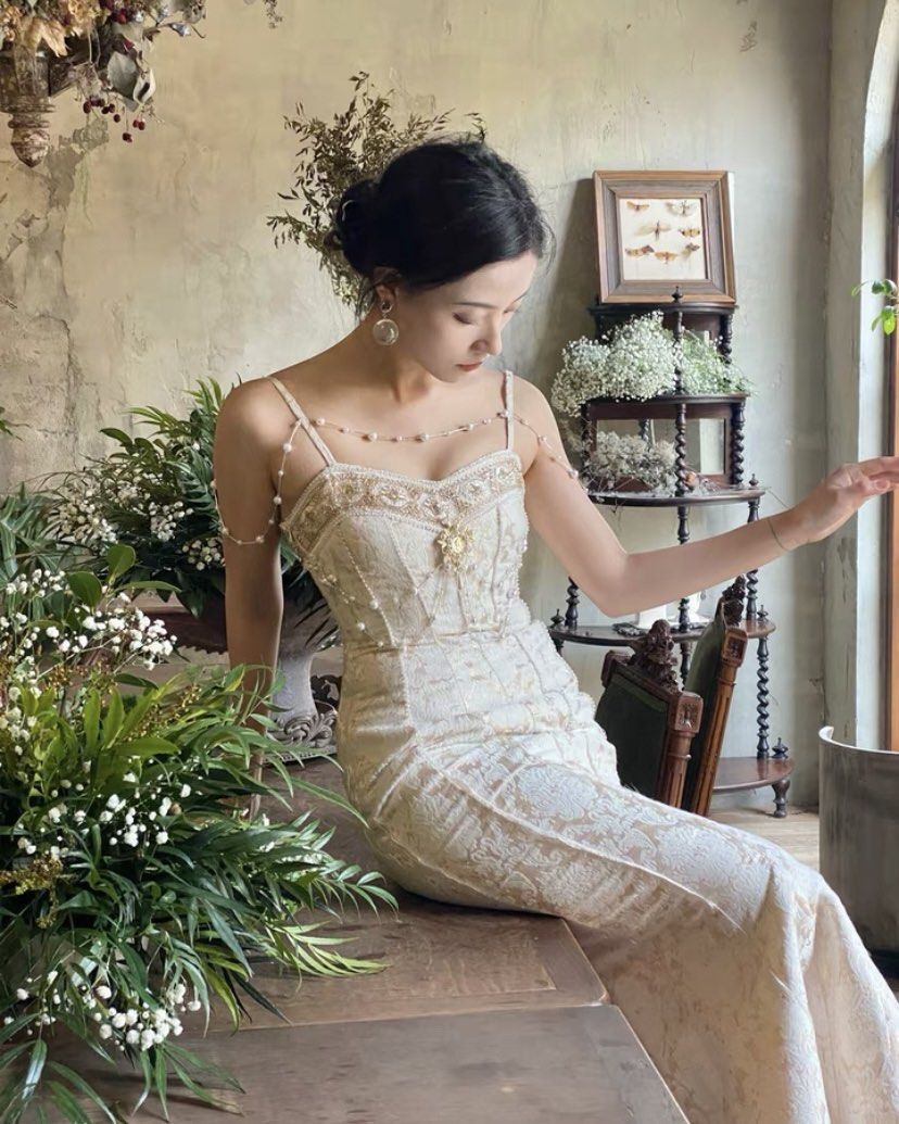 Elegant Vintage Pearl Embroidery Prom Cocktail Dress Women s