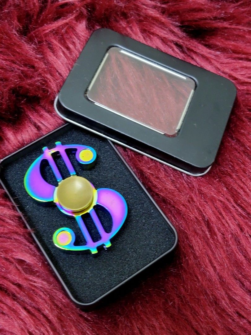 FIDGET Dollar Sign Money Metal Rainbow Spinner
