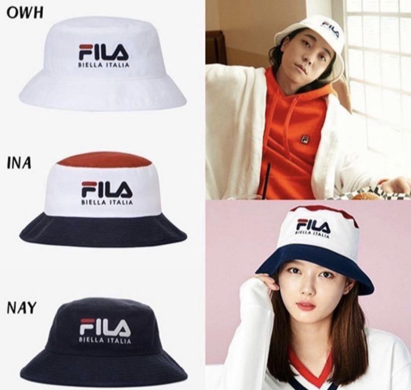 Fila Fishing hat unisex bucket hat casual Korean hat version Fashion summer beach Men s Fashion Watches Accessories Caps Hats on Carousell