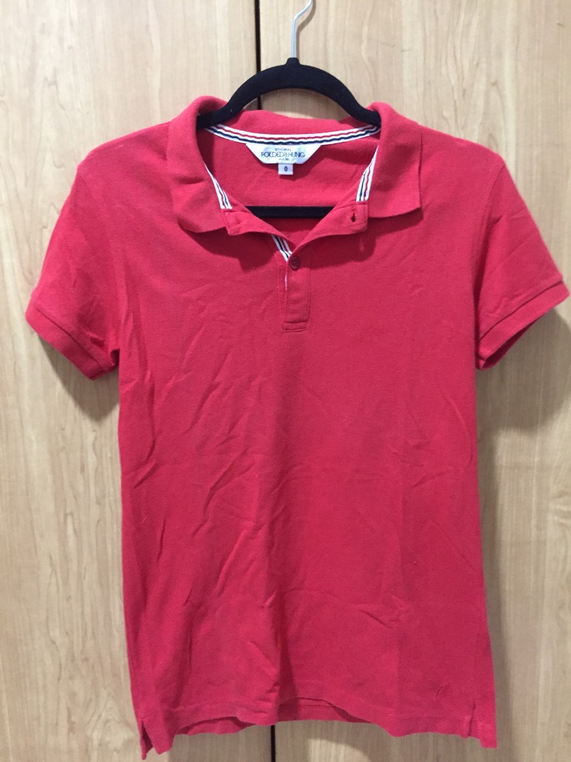 Folded and Hung Red Polo Shirt, Women's Fashion, Tops, Shirts on Carousell