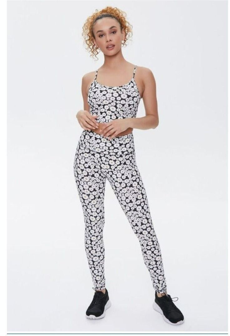 Forever 21 Activewear sportswear Floral Print WOMEN Jogging Running Yoga Workout
