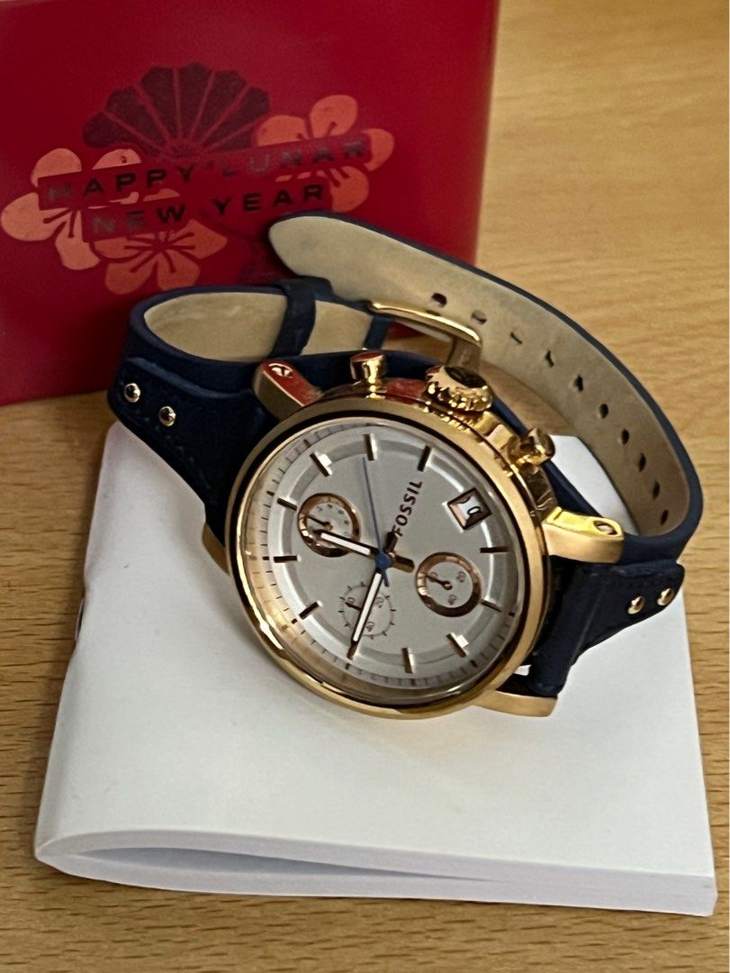 Fossil watch women leather store