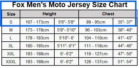 Fox dirt bike helmet size best sale chart