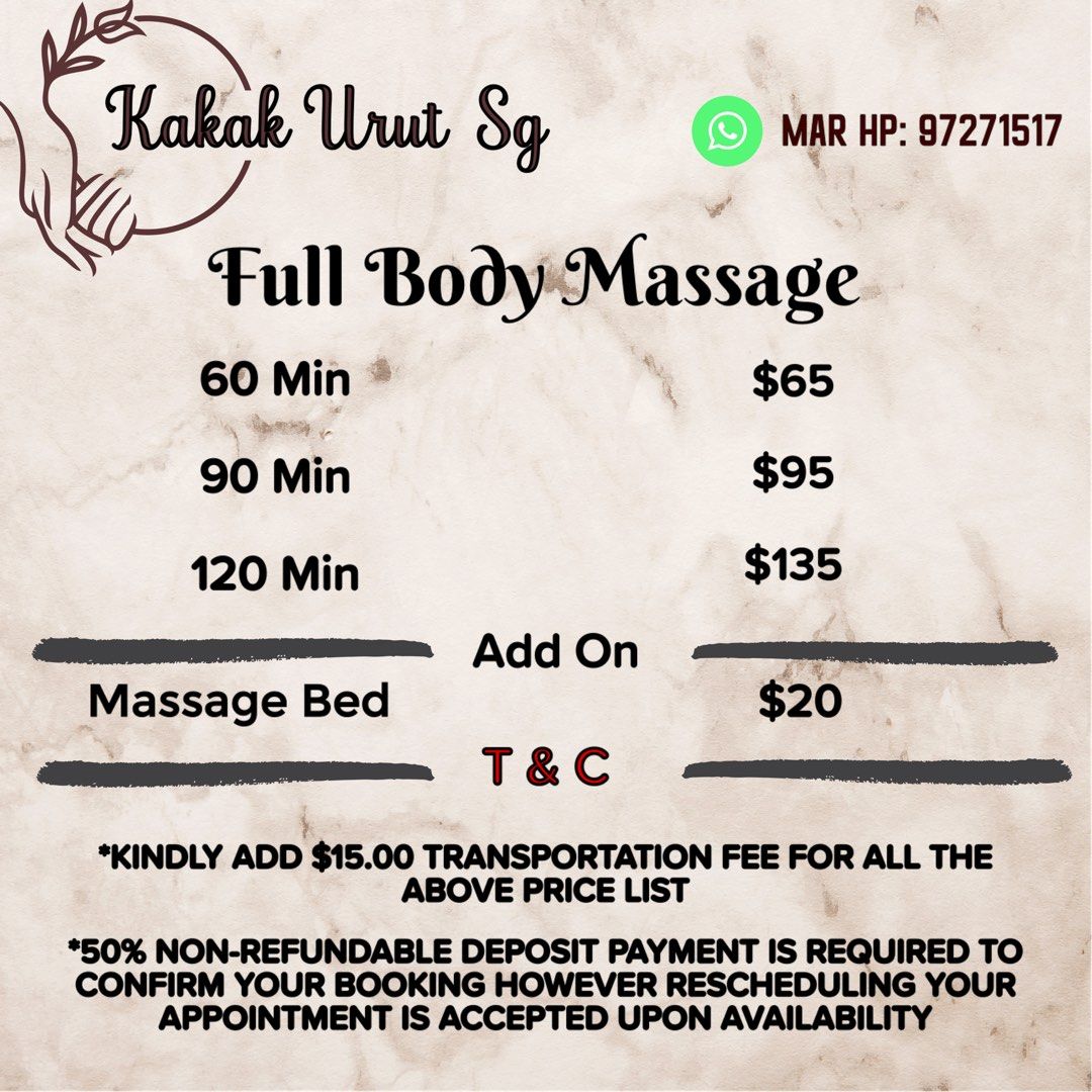 Full body on sale massage cost