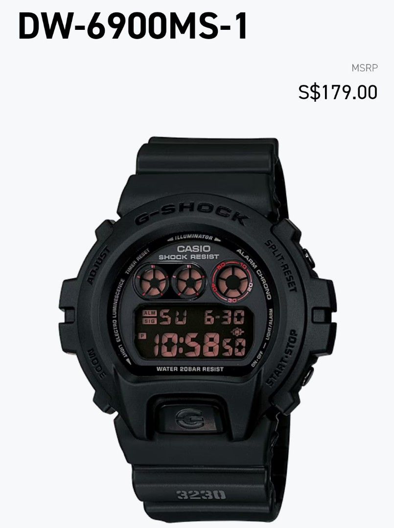 G Shock Watch DW 6900MS 1DR Men s Fashion Watches Accessories