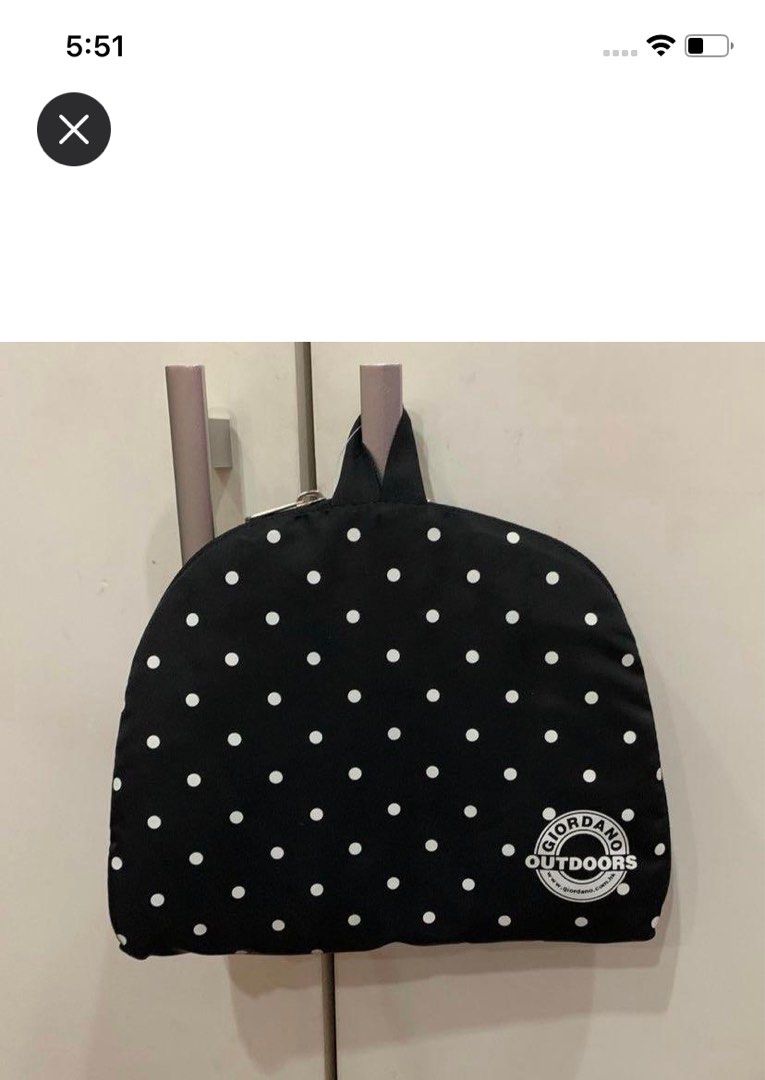 Giordano Foldable Water Repellant Backpack, Women's Fashion, Bags