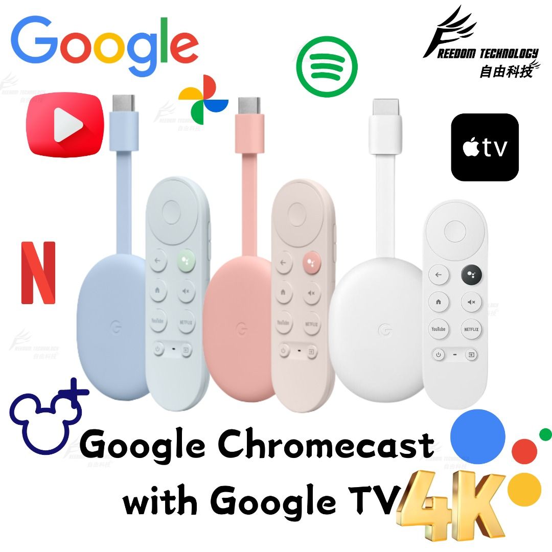 Google - Chromecast with Google TV 4K 串流播放裝置, 家庭電器, 電視 
