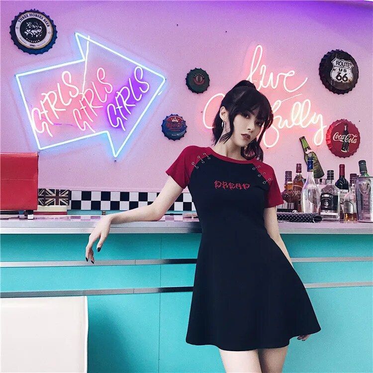 gothic dread red and black dress Women s Fashion Dresses Sets
