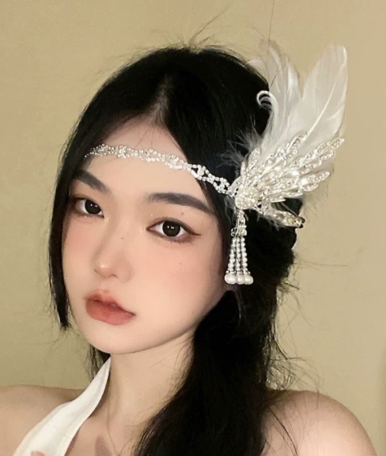 GREAT Gatsby Hair accessories feather hair set Women s Fashion