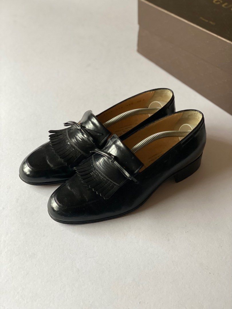 Gucci black leather loafers discount