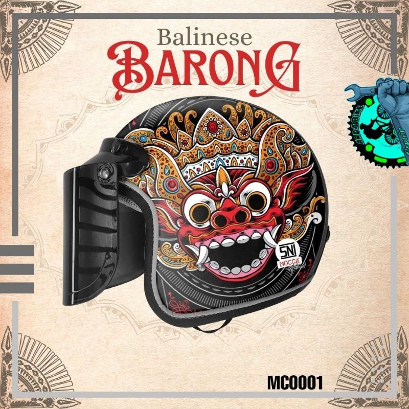 Hand Painted Motorbike Helmet Samurai Girl Bali Barong Ebike Helmets