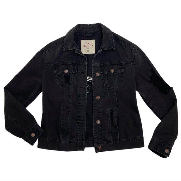 Hollister Denim Jacket Black S Size Carousell