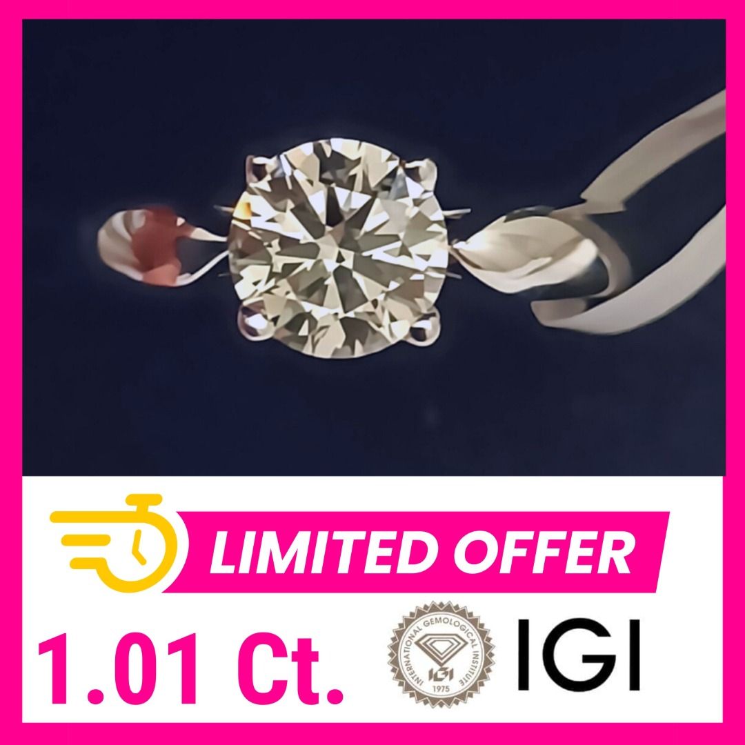 IGI 1.01 Diamond Ring in 18k Gold IGI Certified Lab Grown Diamond Lab Diamond Solitaire Ring Engagement Ring
