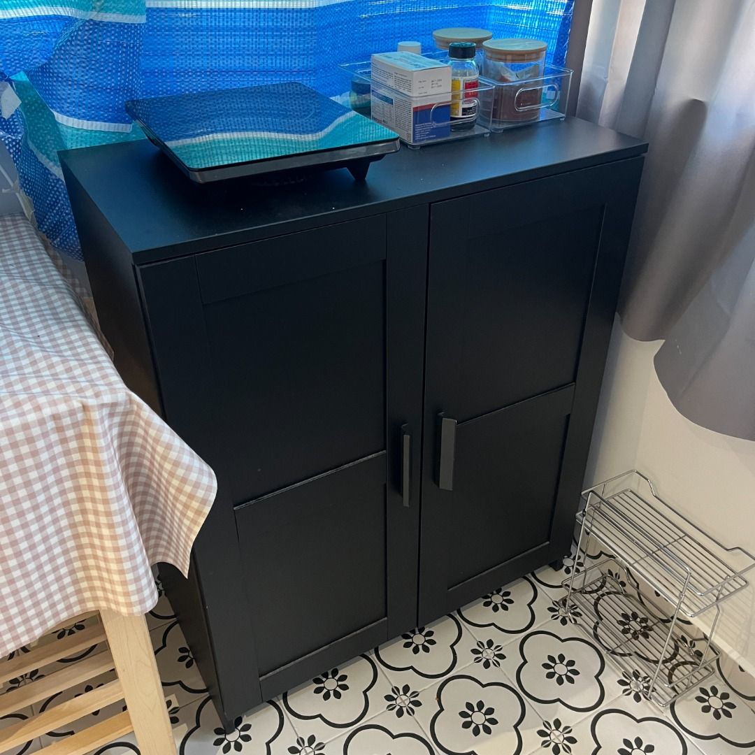 Brimnes cabinet with doors black discount