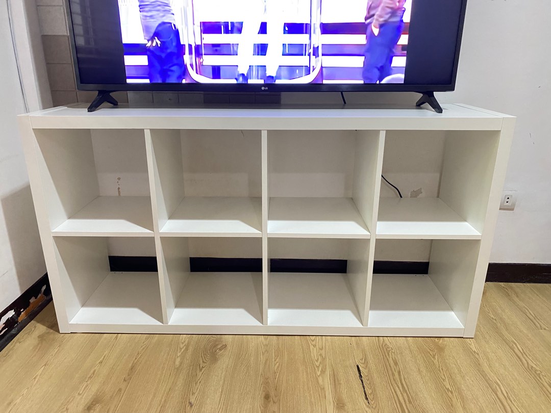 Ikea Kallax book shelf (used as tv stand), Furniture & Home Living