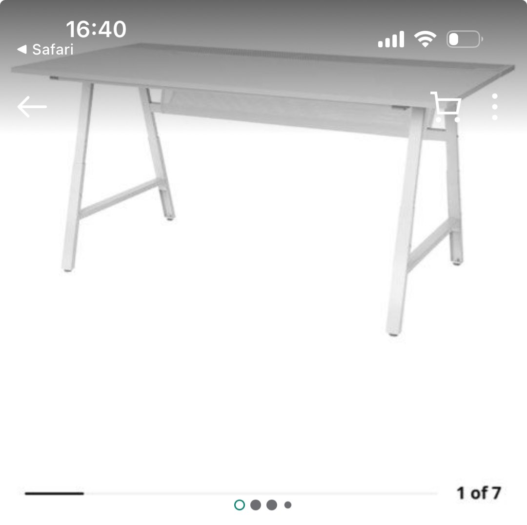 IKEA UTESPELARE gaming desk in light gray, Furniture & Home Living