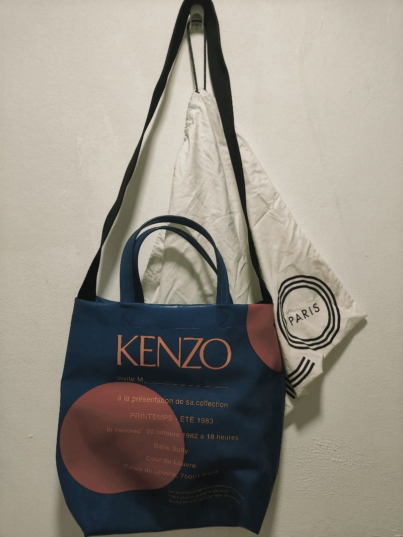 KENZO PVC POLKA DOT TOTE BAG Colbalt
