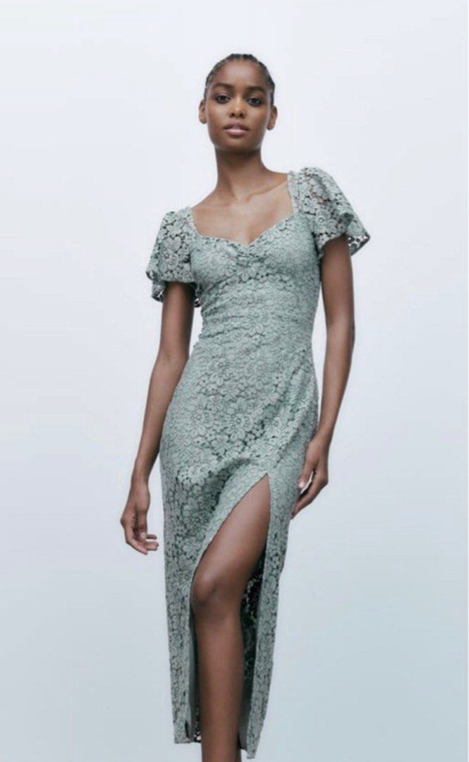 Zara lace midi dress new arrivals