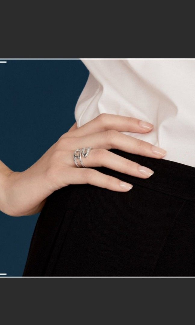 🦄 HERMES Chaine d'Ancre Twist Ring PM Small Model Silver