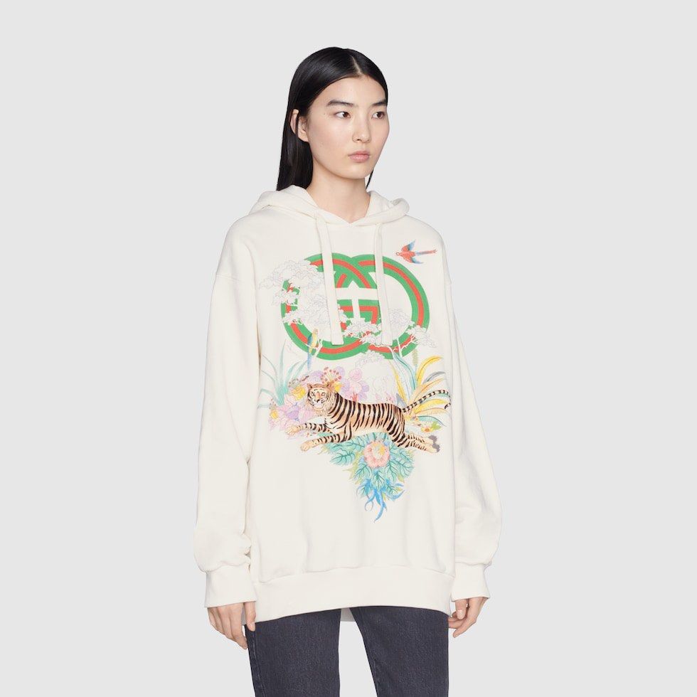 Hooded sweatshirt with interlocking g top
