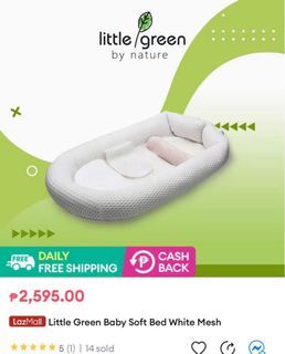 Little Green Baby soft bed white mesh