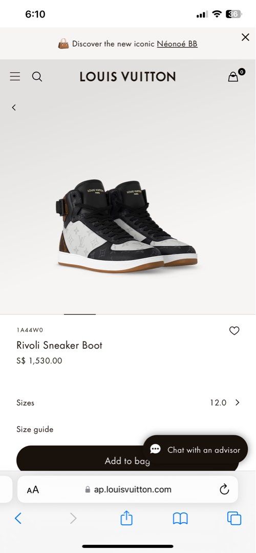 LOUIS VUITTON RIVOLI SNEAKER BOOT Size EU43 UK 8.5 Luxury Sneakers Footwear on Carousell