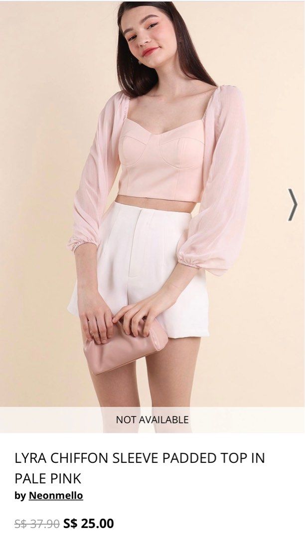 Pale pink chiffon top top