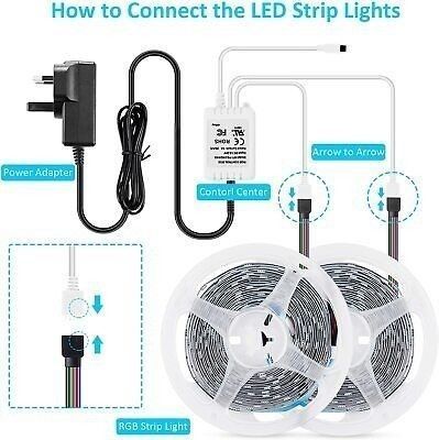 M2034 WenTop Led Strip Lights with Remote 10m RGB LED Lights 5050 SMD 2x5m Furniture Home Living Lighting Fans Lighting on Carousell