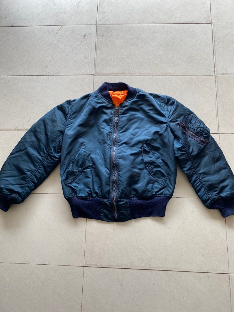 (M) Vintage MA-1 bomber jacket alpha ideal zipper made in usa