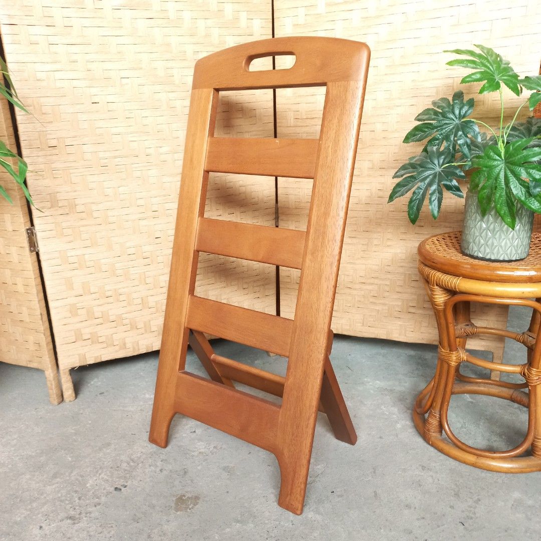 Minimalist japandi Karimoku solid wood folding slipper rack (Category: Other Home Furniture) located in Dasmarinas. Submitted by millennialmeetsvintage (Listing ID 1280677565, Image 1). Description: minimalist entryway functional decor/ accent in excellent condition solid wood 70 x 34 cm folds flat for easy storage last price posted 🌍 ships from DASMA, CAVITE 🚚 shipping via Lalamove only ❌ no reservations, first-to-pay basis ❌ no physical store